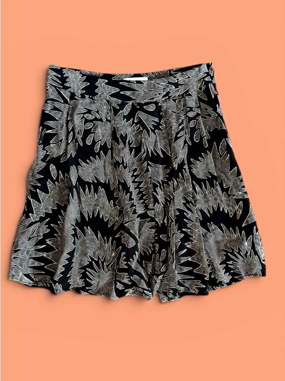 Black and White Printed Skater Skirt